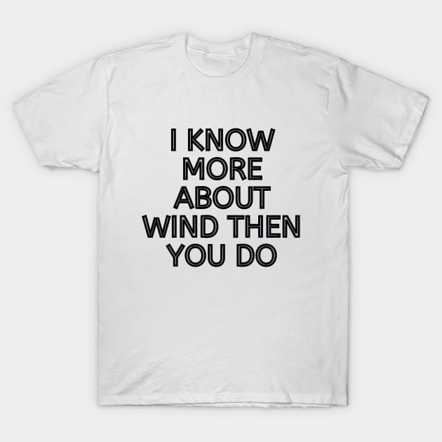 I Know More About Wind Than You Do T-Shirt by Word and Saying